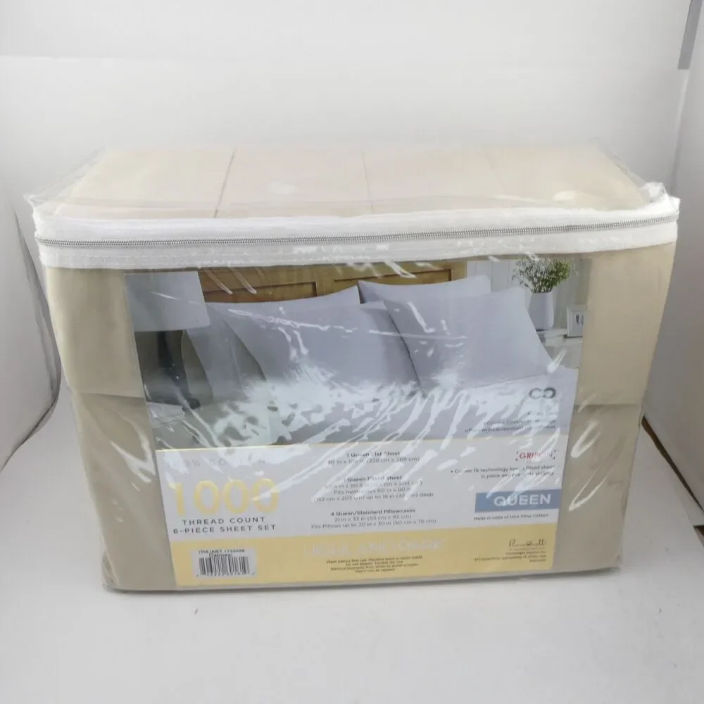 Highland Park Queen 1000 Thread Count Pima Cotton 6-piece Sheet Set Color Oatmea